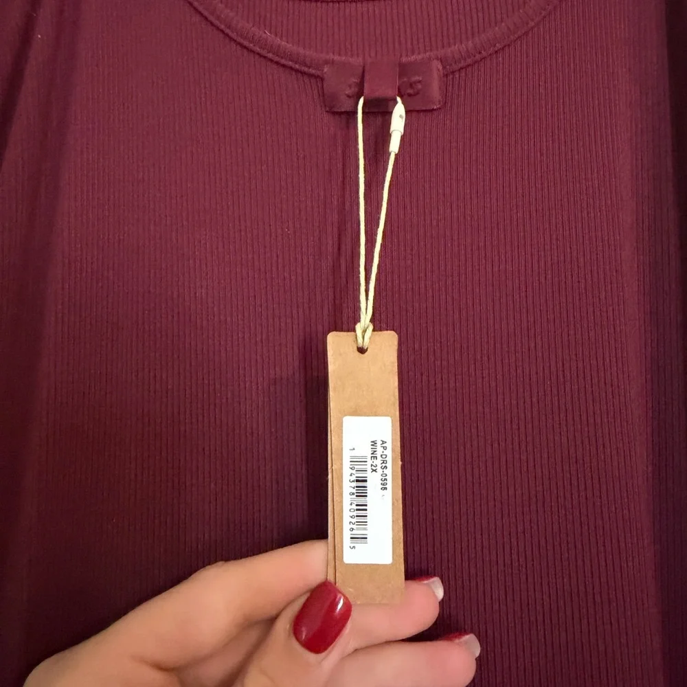 Skims LONG SLIP DRESS Maroon - Picture 5 of 5